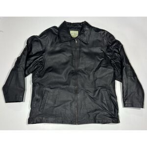 Haband Black Genuine Leather Mens Jacket Size XL‎